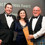 Training specialists claim best business award Andrew Morrell, Dawn Dickson and David Sibbald celebrate the win.