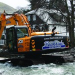 JCB machines involved in storm clear-up operation