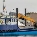 Excavator helps MV Selkie make a splash