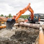 Double excavator launch for Hitachi