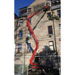 Lightlift comes up trumps in tight spots Hinowa-boom-at-work-on-the-tenements