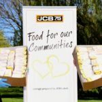 Sue Hodgkinson and Brian Stephenson pictured with sandwiches made for JCB’s ‘Food for our Communities’ initiative-3