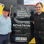 S Type X becomes UK dealer for Novatron Xsite machine control systems Pat Bulcock and Novatron's Petri Moisio
