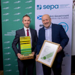 Robertson wins top sustainability accolade for fleet management approach Head of procurement Jamie Stewart (left) and fleet manager Gary Crawford (right) at the VIBES Awards