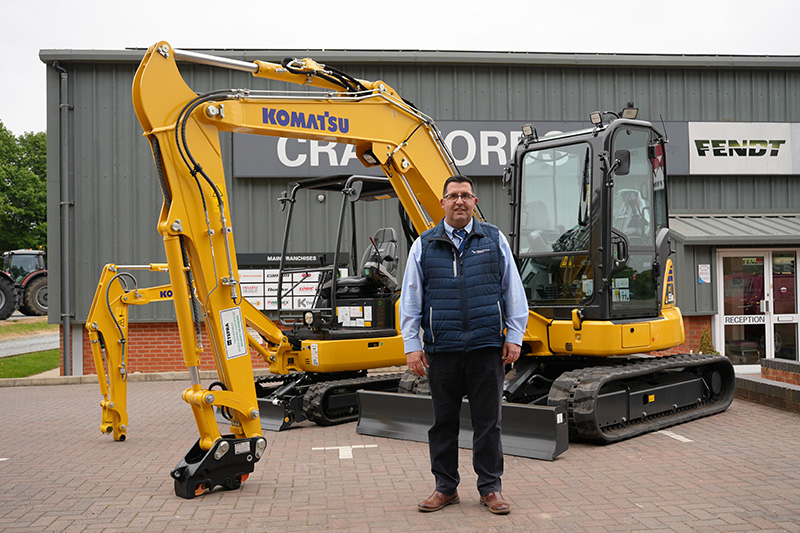 Nunzio Rio, Crawfords Group sales director with Komatsu machines