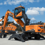 Develon unveils latest wheeled material handler Develon material handler