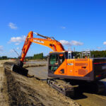 Develon smart safety features put to the test in French field demo Crawler excavator on construction site