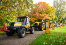 JCB and Lord Bamford celebrate 80th birthdays in style! JCB cavalcade procession
