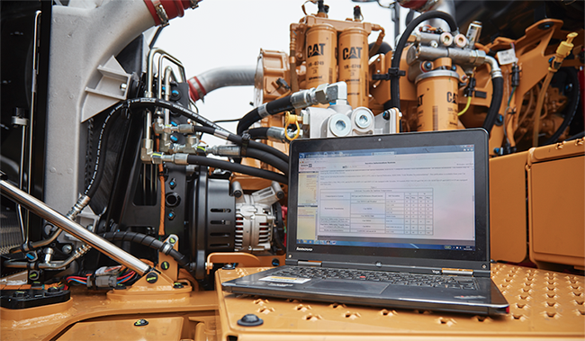 Telematics software highlighting machine data