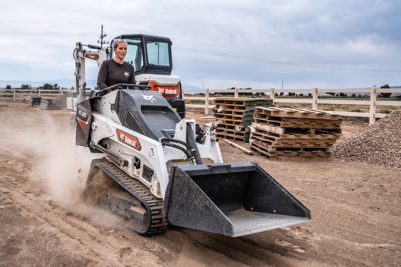 Bobcat MT120 mini track loader carrying out construction task
