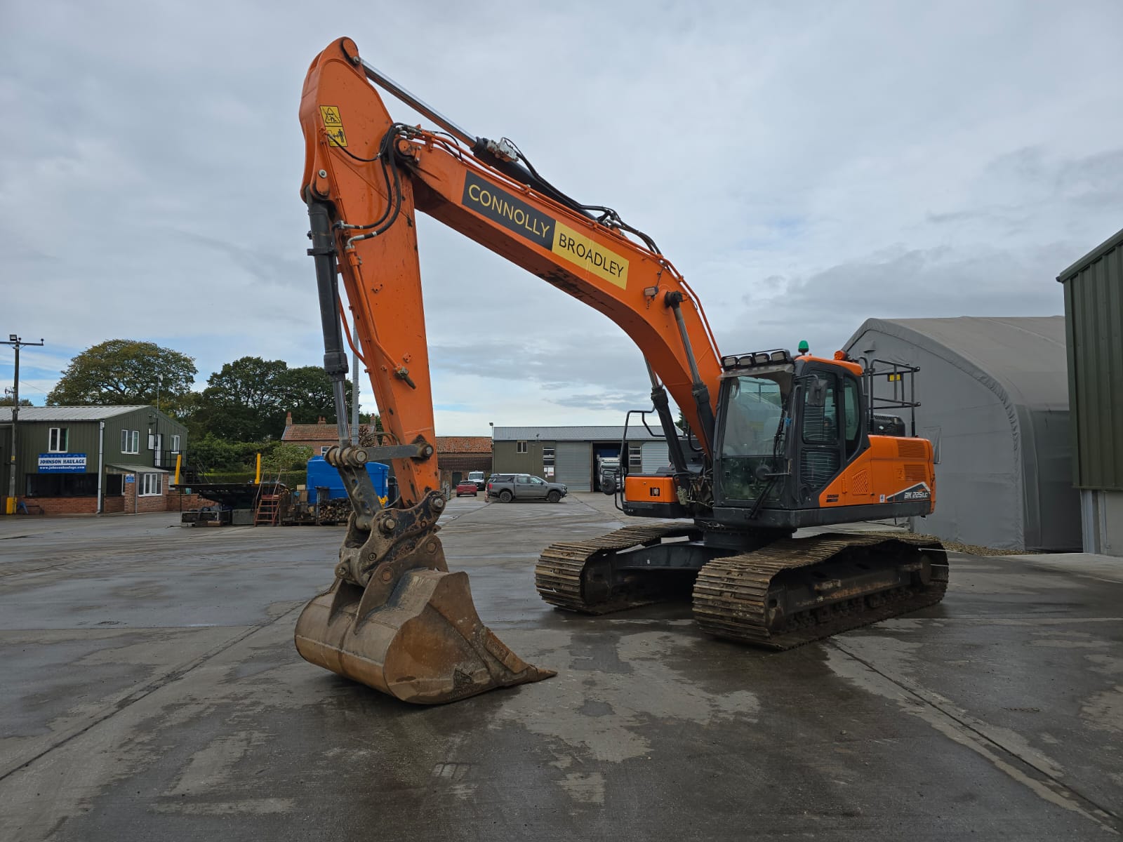 Excavator on building site