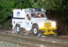 Converted Land Rover to keep leaves off UK railway lines