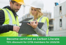 CITB members offered 70% discount on carbon literacy training Poster promoting carbon literacy training discount