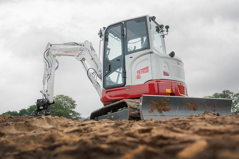 Takeuchi excavator on construction site