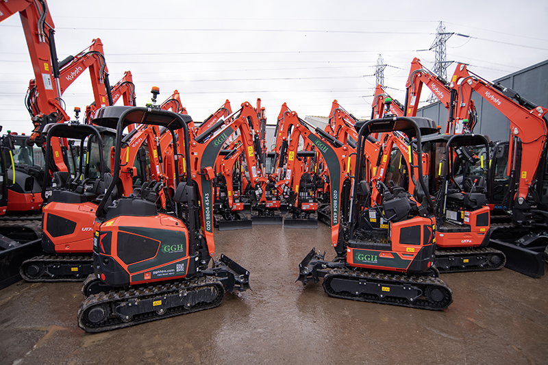 Fleet of compact excavators