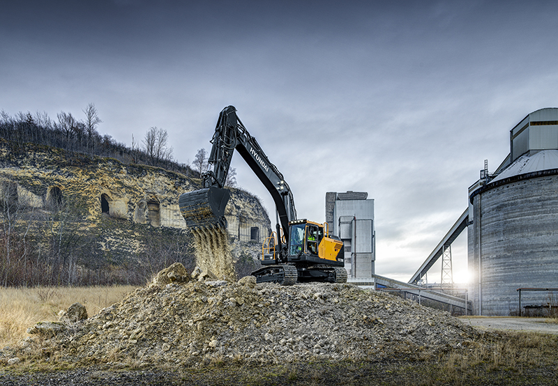 Hyundai 30-tonne excavator on construction site