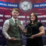 SPOA crowns top apprentices at annual dinner Sam Griffin and Kate Macleod with their apprentice of the year awards