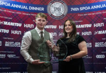 SPOA crowns top apprentices at annual dinner Sam Griffin and Kate Macleod with their apprentice of the year awards