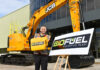 JCB approves renewable fuel option for X Series tracked excavators JCB heavy products team leader Heath Vanrooyen with a JCB 245XR tracked excavator