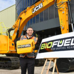 JCB approves renewable fuel option for X Series tracked excavators JCB heavy products team leader Heath Vanrooyen with a JCB 245XR tracked excavator