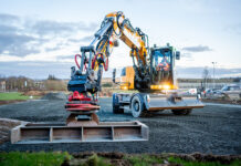 Rototilt to mark four decades of innovation at ScotPlant 2026 Rototilt tiltrotator on wheeled excavator