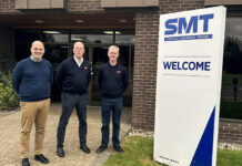 SMT GB adds to compact offering with Kioti UK acquisition L-R: Ryan Hollebone (director - compact equipment, SMT GB); Patrick Desmond (general manager, Kioti UK); and Chris Clark (operations manager, Kioti UK)