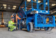 Powered access provider launches mental health initiative Two Nationwide Platforms colleagues working on a powered access vehicle
