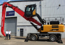 SANY UK appoints new authorised dealer for material handlers Hassell MD Jack Hassell and Dan Bailey, SANY UK material handler sales manager