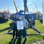 Livingston powered access specialist expands spider lift portfolio Nu-Hire's Leigh Baker (right) with Hird Sales area sales manager Dan Holgate with a new spider lift