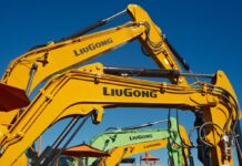 Big names sign up for new outdoor plant event in Warwickshire LiuGong excavators lined up in a row