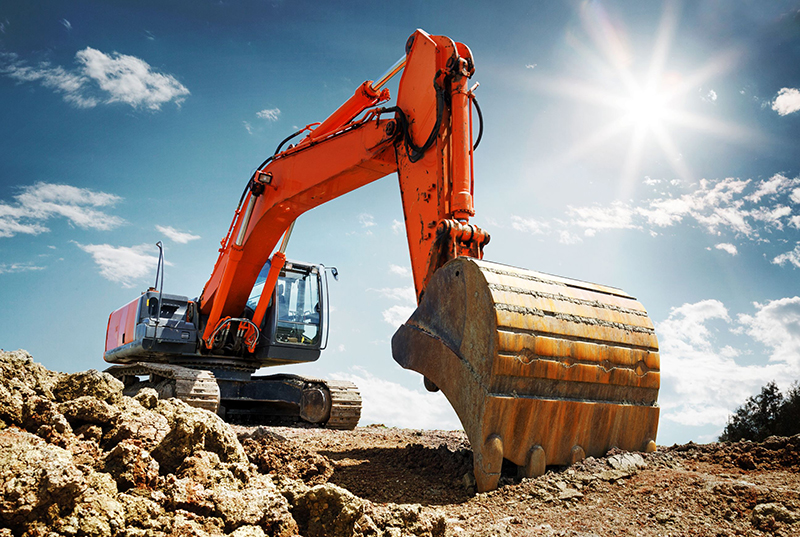 Excavator on construction site