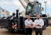Bernard Hunter secures first 90-tonne rough-terrain crane Mark Rafferty (Bernard Hunter Cranes) and Lyle Sibbald (Liebherr Great Britain)