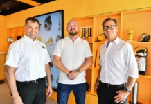 JCB marks e-commerce parts milestone JCB group MD - global aftersales Mario Martin Moser; Green Power Plant Hire owner David Green; and JCB deputy chairman George Bamford