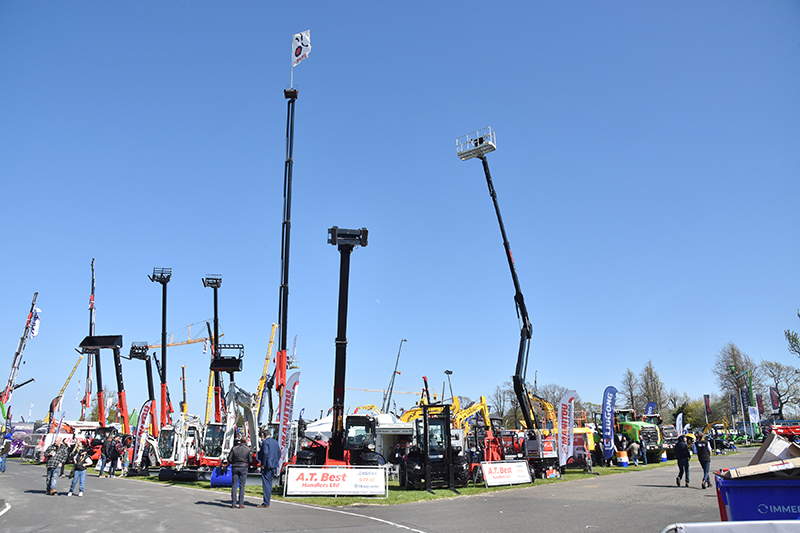 Manitou telehandlers on the A.T. Best stand at ScotPlant 2026