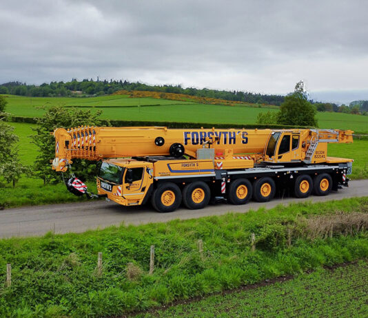 Forsyth of Denny purchases Scotland’s first LTM 1300-6.4 crane Liebherr LTM 1300-6.4 six-axle all-terrain crane