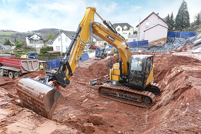 SANY excavator on construction site