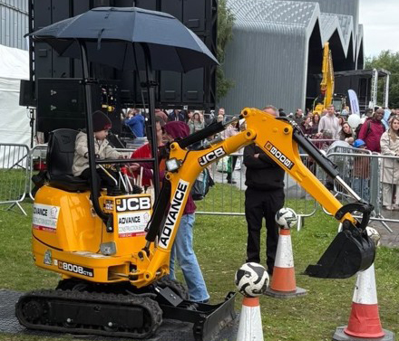 Mini-digger event at Glasgow's Riverside Museum