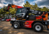 ‘Striking’ Merlo rotating telehandler shows its steel on first project Merlo telehandler with custom black wrap