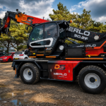 ‘Striking’ Merlo rotating telehandler shows its steel on first project Merlo telehandler with custom black wrap