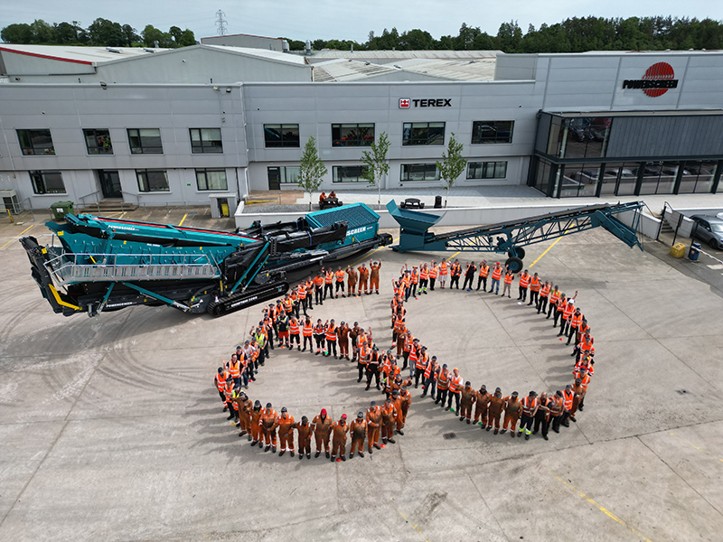 Powerscreen people make the '60' figure to mark 60th anniversary