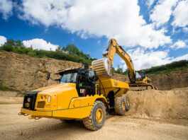Miller Plant makes significant investment in new Cat machines Cat truck on construction site