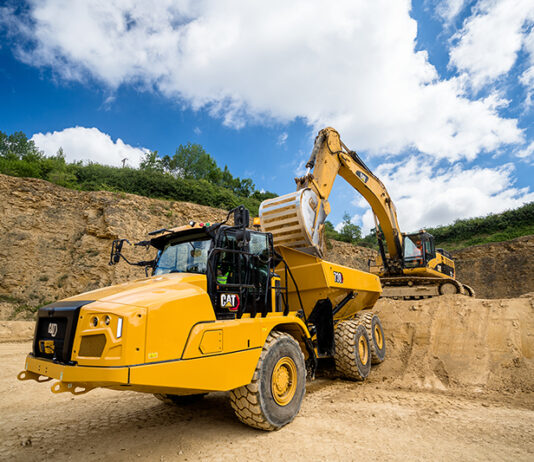 Miller Plant makes significant investment in new Cat machines Cat truck on construction site