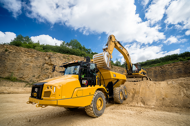 Cat truck on construction site