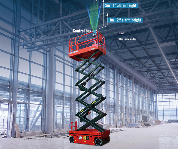 Collision avoidance system for scissor lifts