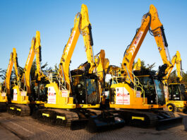Select invests in safety technology for hire fleet Excavators lined up in yard