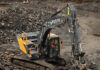 Next gen crawler brings fuel savings at Ravenhead Quarry Hyundai excavator at work at Ravenhead Quarry