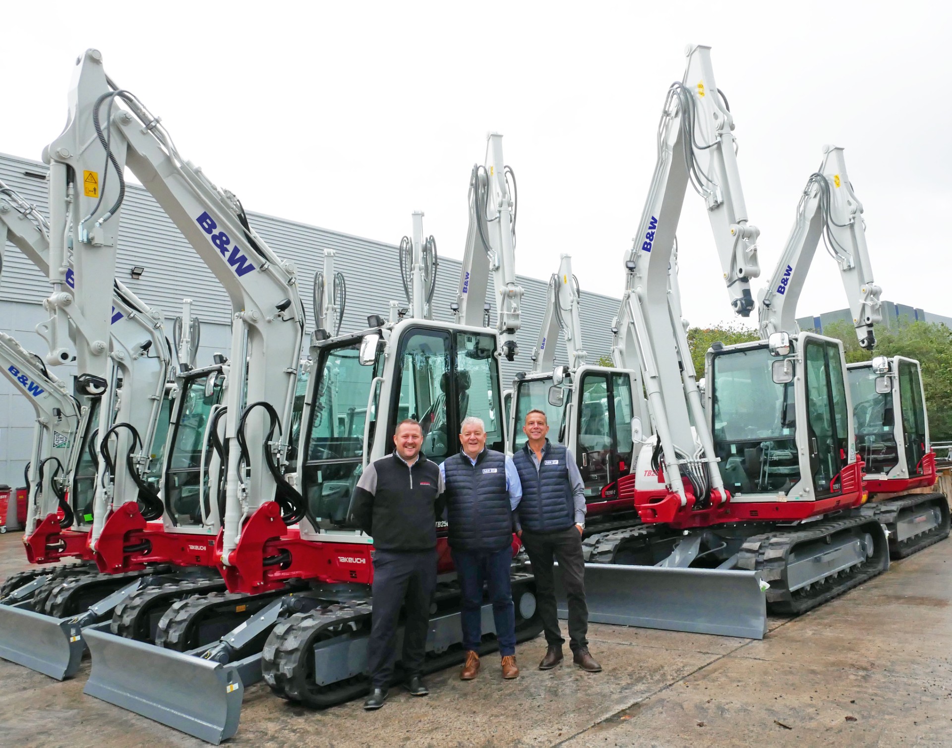 Jason Periam (Takeuchi UK); Andrew Partington (B&W); and Will Whitwell (B&W)