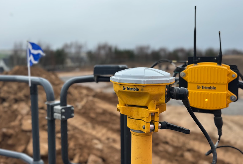 SITECH technology on site with Scottish flag in background
